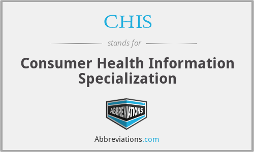 CHIS - Consumer Health Information Specialization