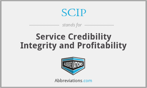 SCIP - Service Credibility Integrity and Profitability