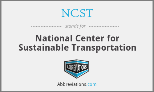 NCST - National Center for Sustainable Transportation