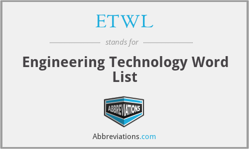 ETWL - Engineering Technology Word List