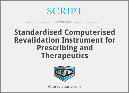 SCRIPT - Standardised Computerised Revalidation Instrument for Prescribing and Therapeutics