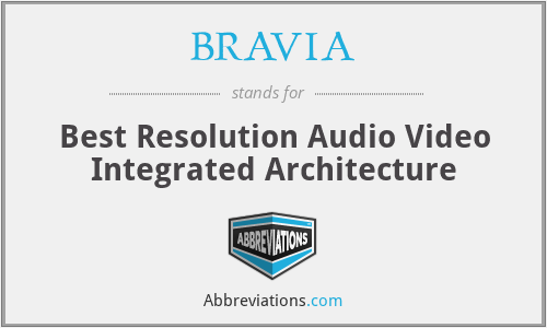 BRAVIA - Best Resolution Audio Video Integrated Architecture