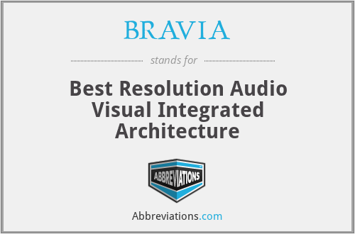BRAVIA - Best Resolution Audio Visual Integrated Architecture