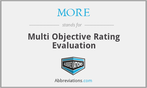 MORE - Multi Objective Rating Evaluation