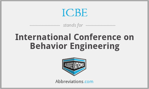 ICBE - International Conference on Behavior Engineering