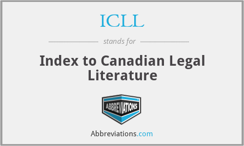 ICLL - Index to Canadian Legal Literature