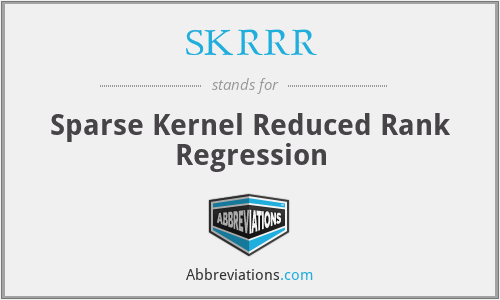 SKRRR - Sparse Kernel Reduced Rank Regression
