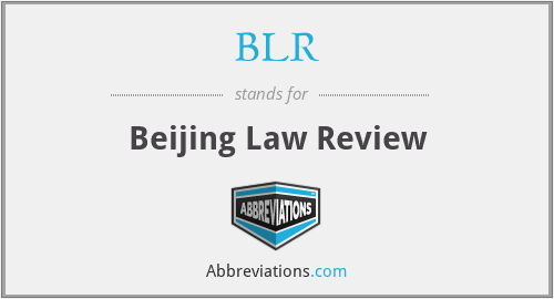 BLR - Beijing Law Review