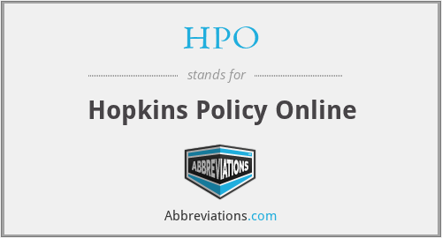 HPO - Hopkins Policy Online
