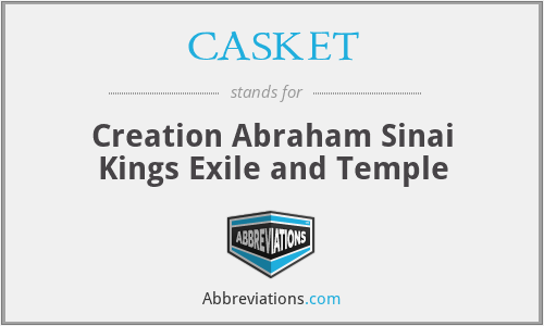 CASKET - Creation Abraham Sinai Kings Exile and Temple