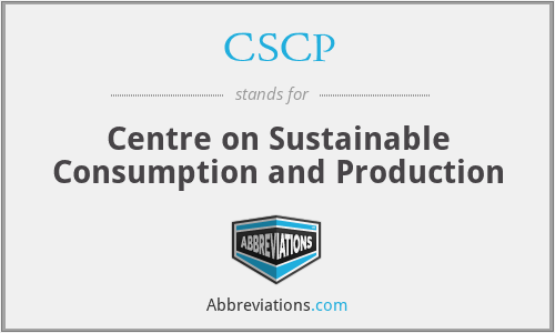 CSCP - Centre on Sustainable Consumption and Production