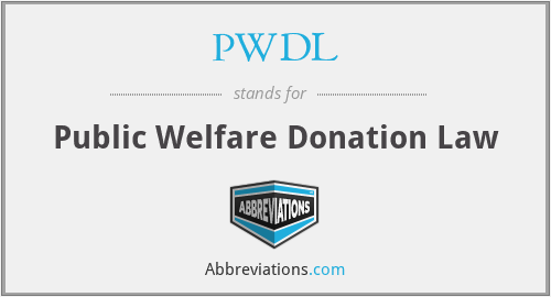PWDL - Public Welfare Donation Law