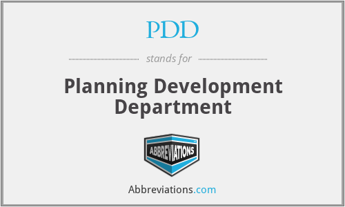 PDD - Planning Development Department