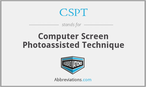 CSPT - Computer Screen Photoassisted Technique