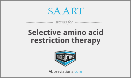 SAART - Selective amino acid restriction therapy