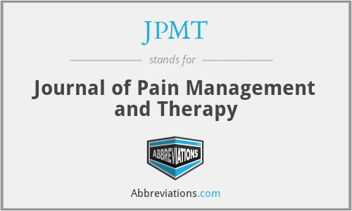 JPMT - Journal of Pain Management and Therapy