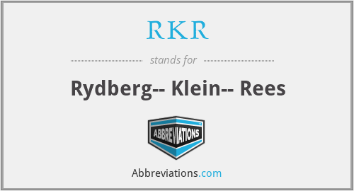 RKR - Rydberg-- Klein-- Rees
