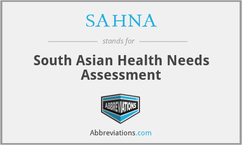 SAHNA - South Asian Health Needs Assessment