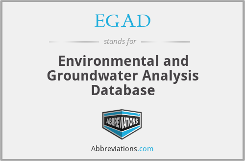 EGAD - Environmental and Groundwater Analysis Database