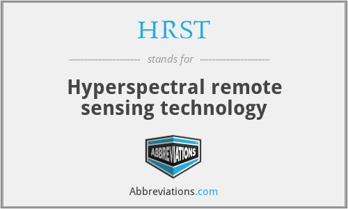 HRST - Hyperspectral remote sensing technology
