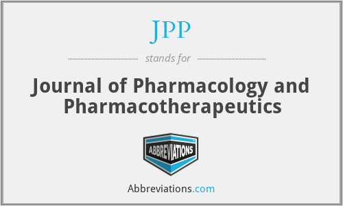 JPP - Journal of Pharmacology and Pharmacotherapeutics