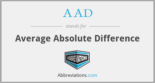AAD - Average Absolute Difference