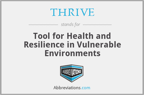 THRIVE - Tool for Health and Resilience in Vulnerable Environments
