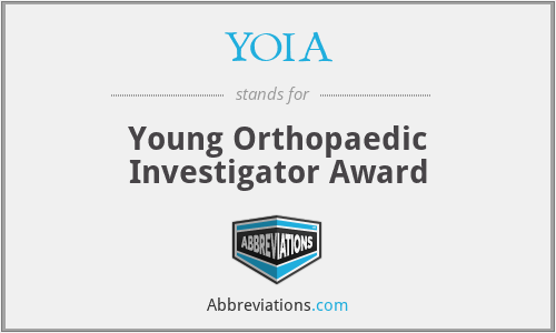 YOIA - Young Orthopaedic Investigator Award