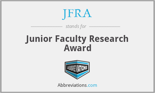 JFRA - Junior Faculty Research Award