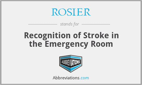 ROSIER - Recognition of Stroke in the Emergency Room