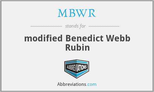 MBWR - modified Benedict Webb Rubin