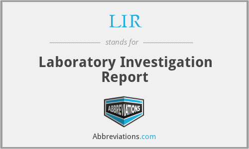 LIR - Laboratory Investigation Report