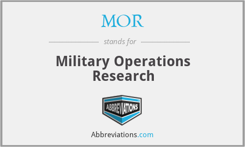 MOR - Military Operations Research