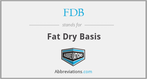 FDB - Fat Dry Basis