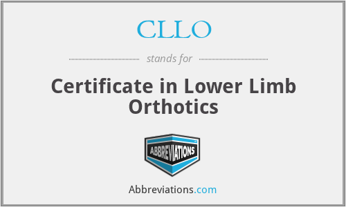 CLLO - Certificate in Lower Limb Orthotics