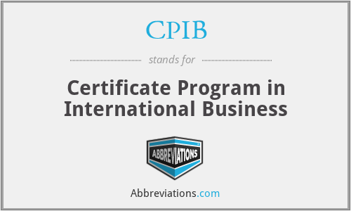 CPIB - Certificate Program in International Business