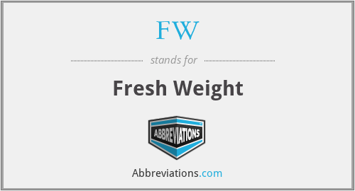 FW - Fresh Weight