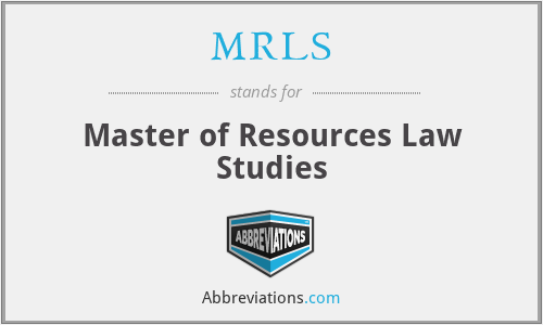 MRLS - Master of Resources Law Studies