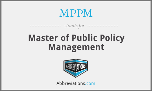 MPPM - Master of Public Policy Management