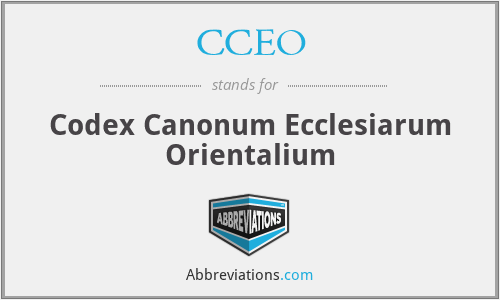 CCEO - Codex Canonum Ecclesiarum Orientalium