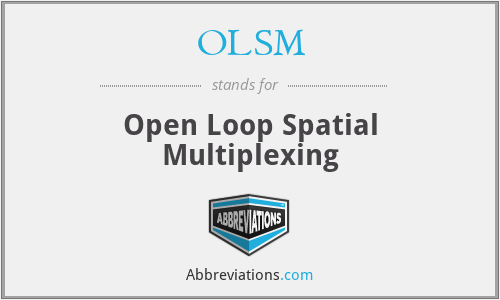 OLSM - Open Loop Spatial Multiplexing