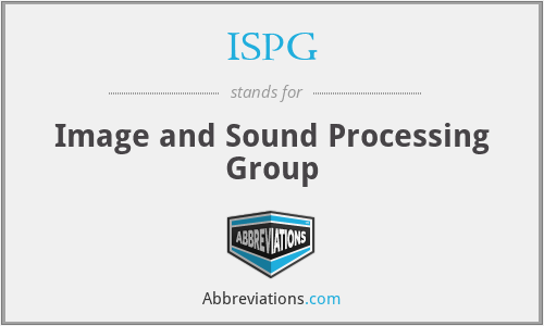 ISPG - Image and Sound Processing Group