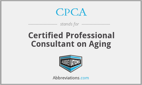CPCA - Certified Professional Consultant on Aging