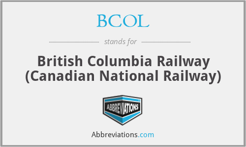 BCOL - British Columbia Railway (Canadian National Railway)