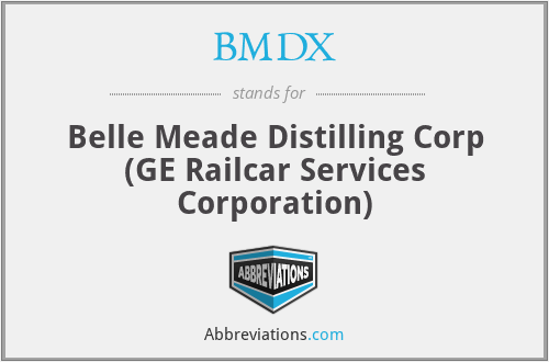 BMDX - Belle Meade Distilling Corp (GE Railcar Services Corporation)