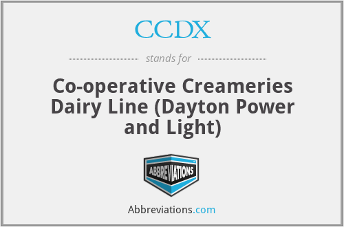 CCDX - Co-operative Creameries Dairy Line (Dayton Power and Light)