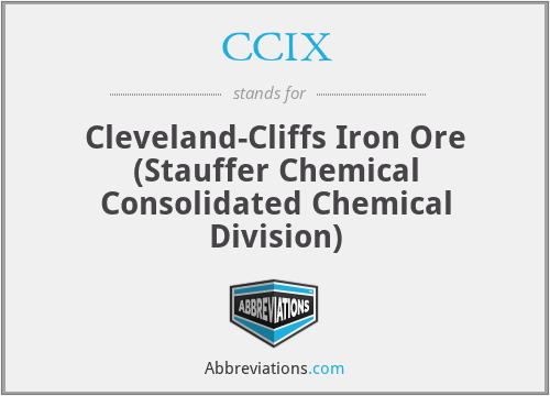 CCIX - Cleveland-Cliffs Iron Ore (Stauffer Chemical Consolidated Chemical Division)