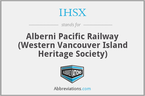 IHSX - Alberni Pacific Railway (Western Vancouver Island Heritage Society)