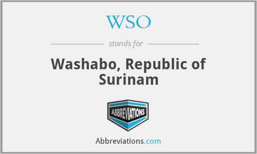 WSO - Washabo, Republic of Surinam