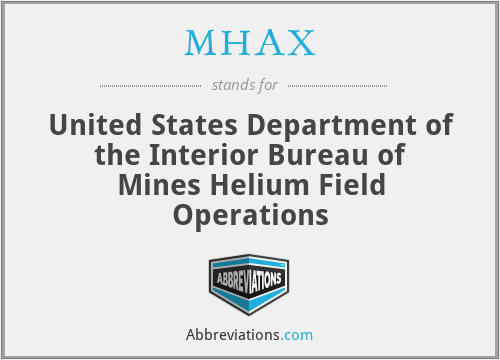 MHAX - United States Department of the Interior Bureau of Mines Helium Field Operations
